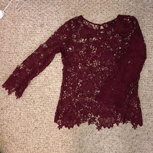 It’s Pink Lacy burgundy top